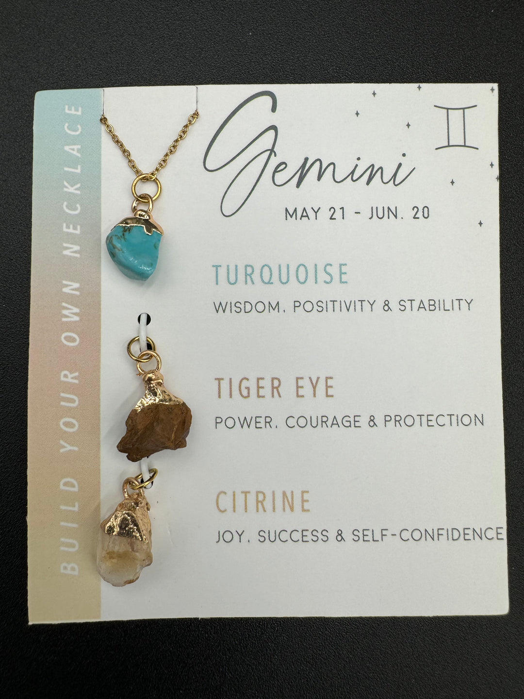 Build Your Own Zodiac Necklace set with 3 Natural Crystal pendants