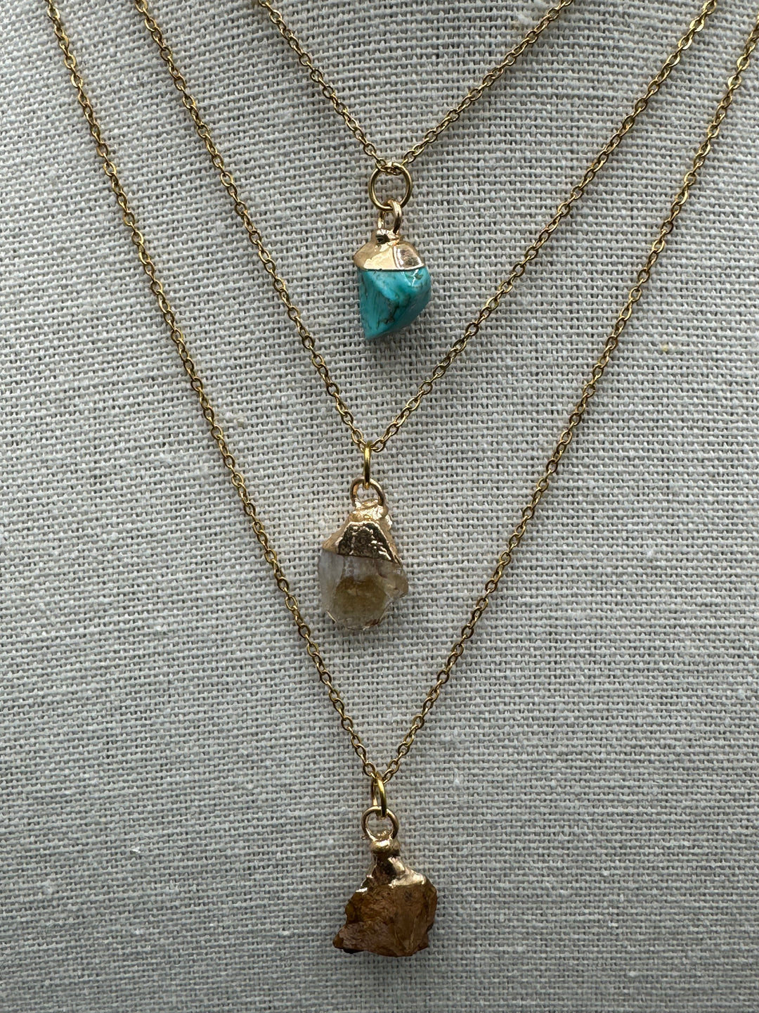 Build Your Own Zodiac Necklace set with 3 Natural Crystal pendants