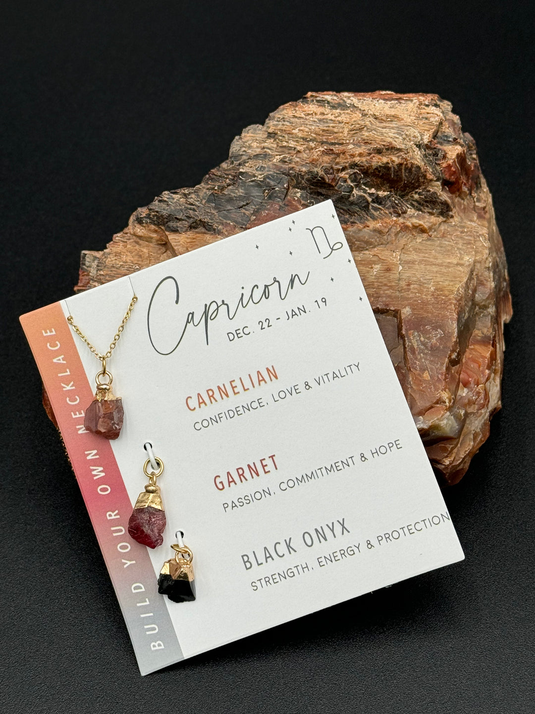 Build Your Own Zodiac Necklace set with 3 Natural Crystal pendants