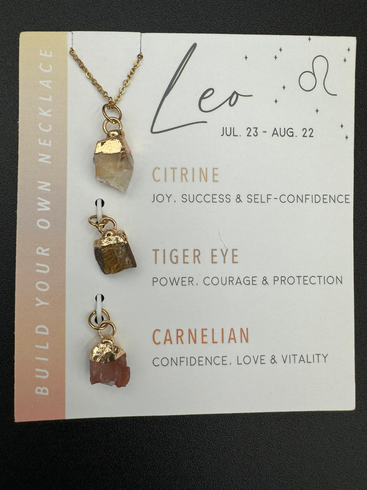 Build Your Own Zodiac Necklace set with 3 Natural Crystal pendants