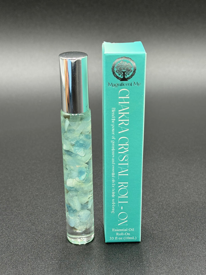 Marine Serenity - Aqua Marine Crystal Infused Cedarwood Roll-On (Throat Chakra)