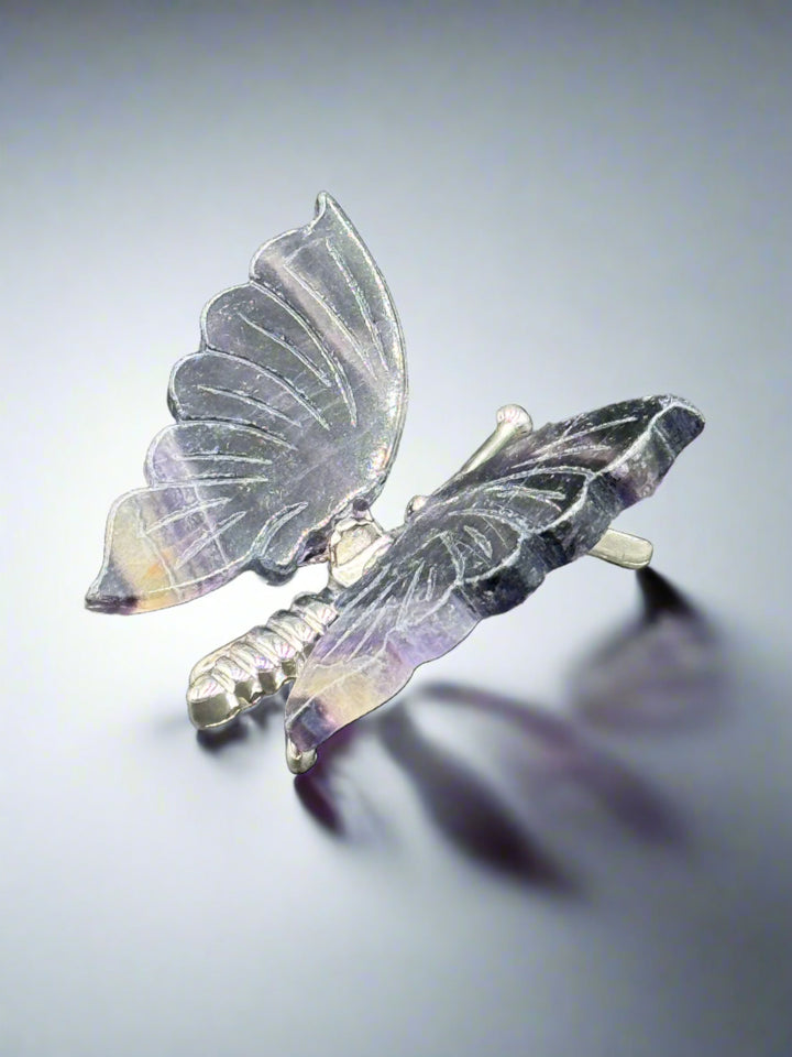 Radiant Harmony Fluorite Crystal Butterfly