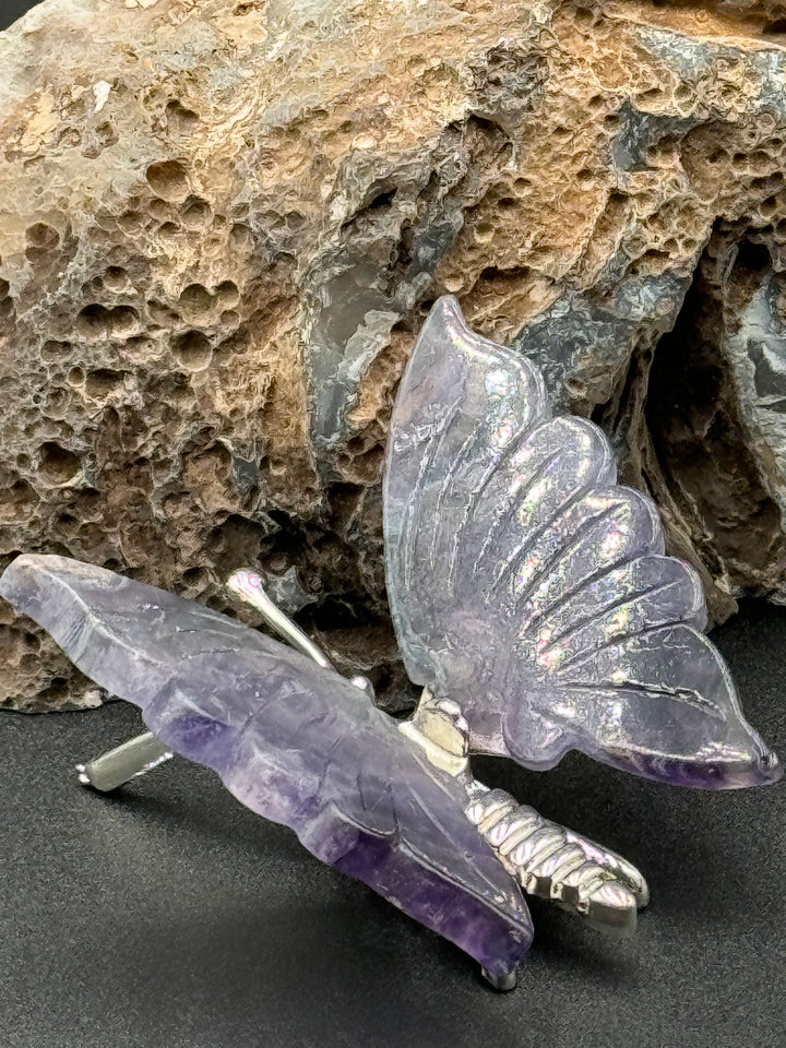 Radiant Harmony Fluorite Crystal Butterfly