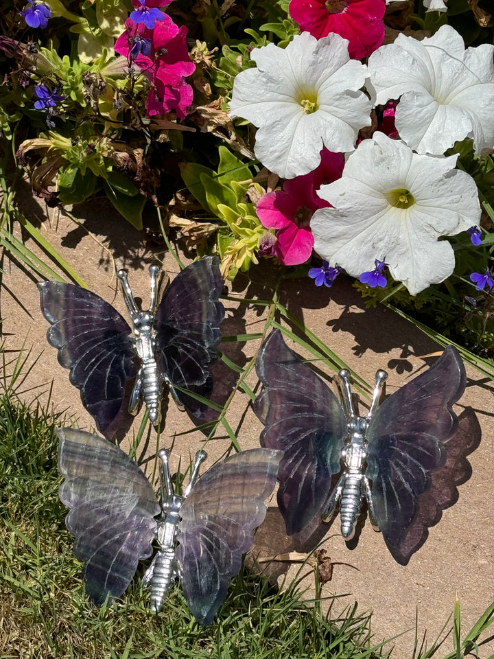 Radiant Harmony Fluorite Crystal Butterfly