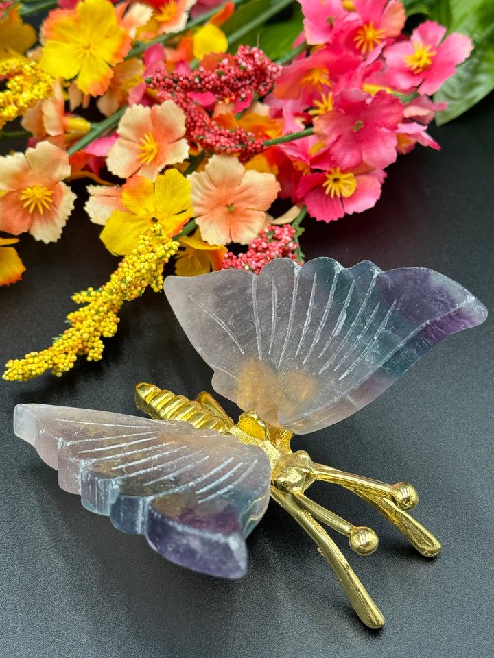 Radiant Harmony Fluorite Crystal Butterfly