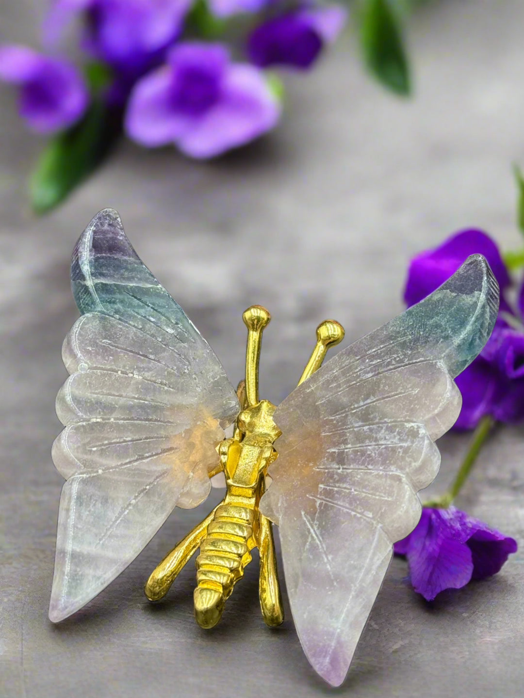 Radiant Harmony Fluorite Crystal Butterfly