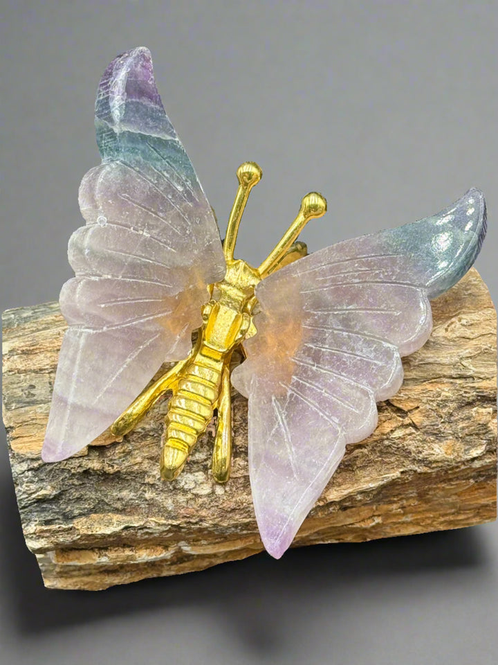 Radiant Harmony Fluorite Crystal Butterfly