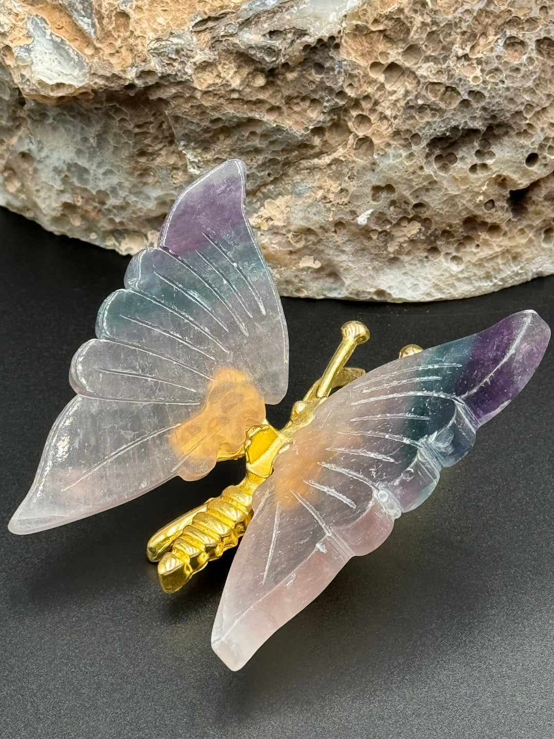 Radiant Harmony Fluorite Crystal Butterfly