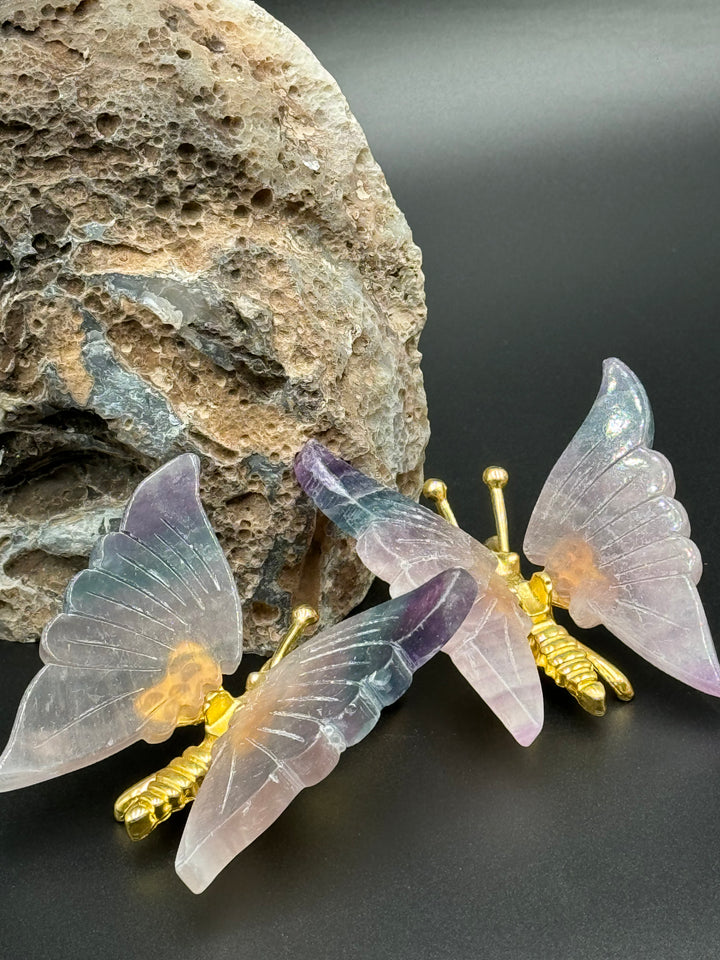 Radiant Harmony Fluorite Crystal Butterfly