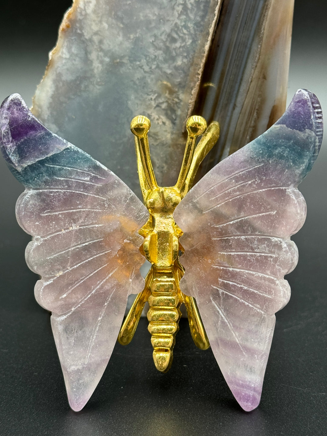 Radiant Harmony Fluorite Crystal Butterfly