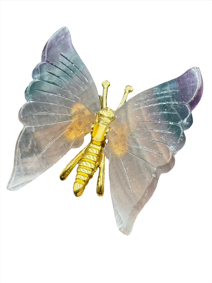 Radiant Harmony Fluorite Crystal Butterfly