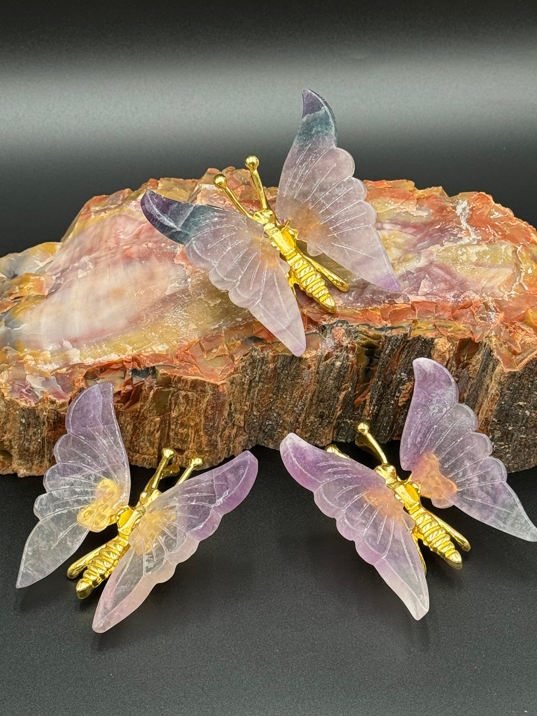 Radiant Harmony Fluorite Crystal Butterfly