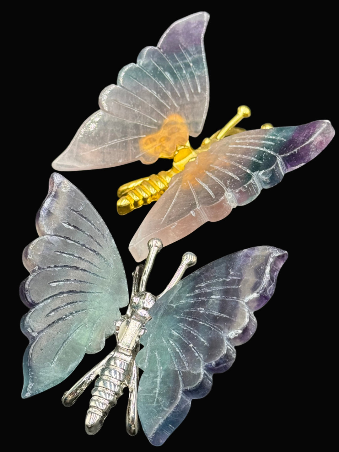 Radiant Harmony Fluorite Crystal Butterfly