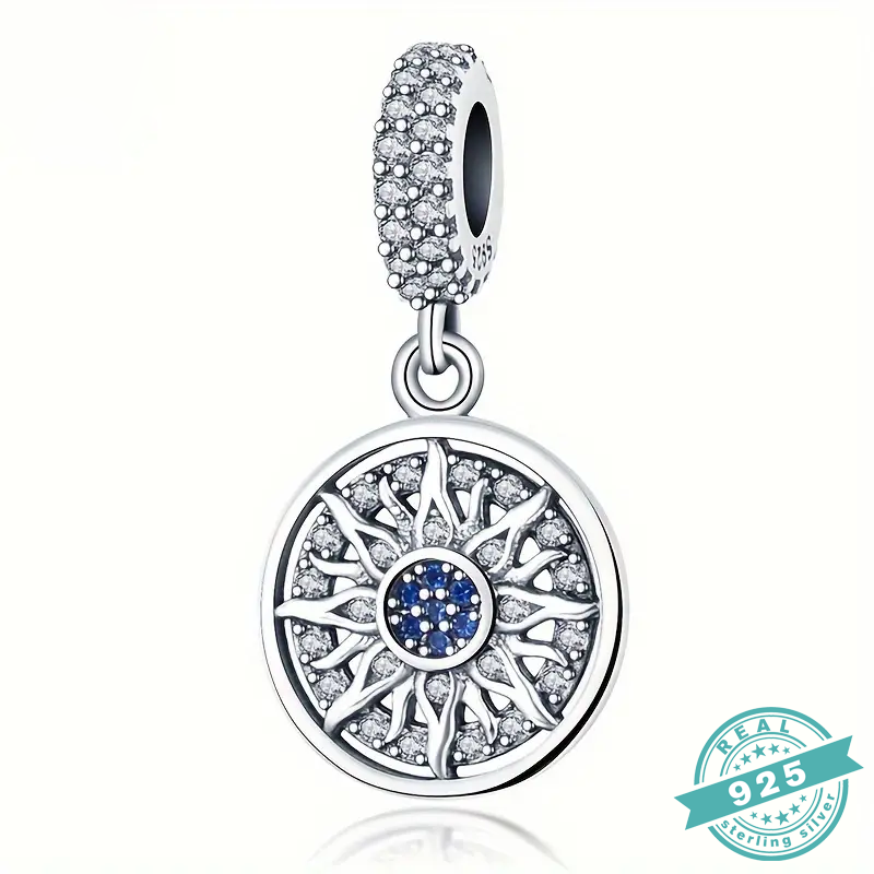 925 Sterling Silver With White & Blue Zircon Charms Collection (SS)