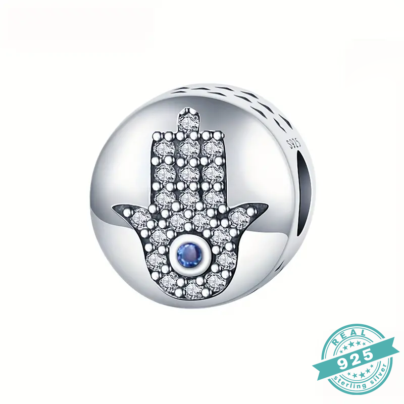 925 Sterling Silver With White & Blue Zircon Charms Collection (SS)