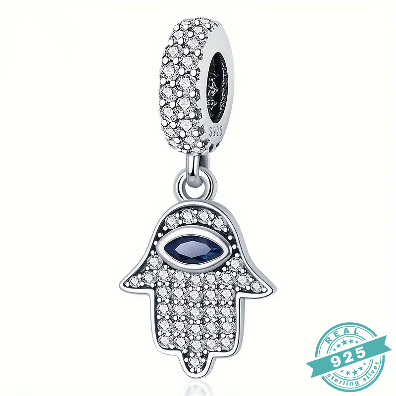 925 Sterling Silver With White & Blue Zircon Charms Collection (SS)