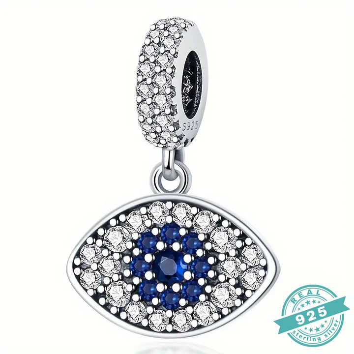 925 Sterling Silver With White & Blue Zircon Charms Collection (SS)