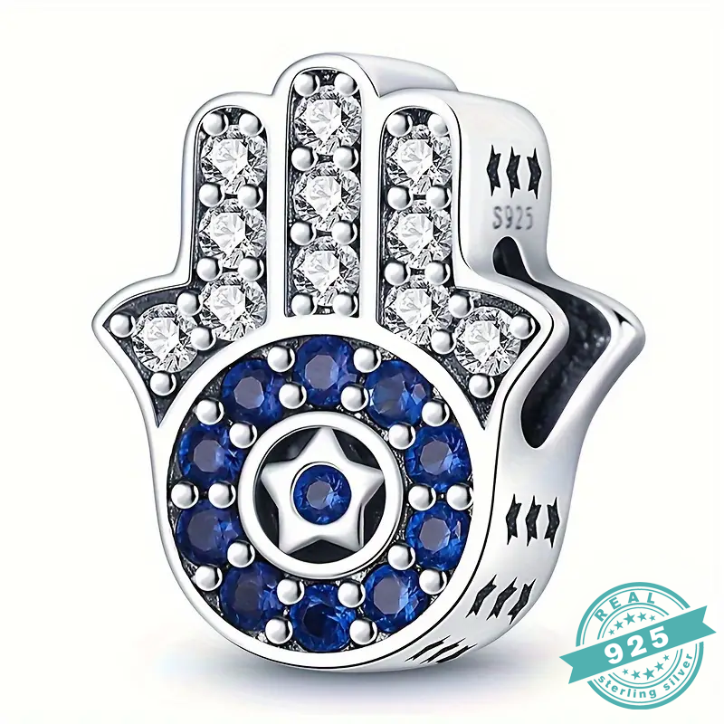 925 Sterling Silver With White & Blue Zircon Charms Collection (SS)