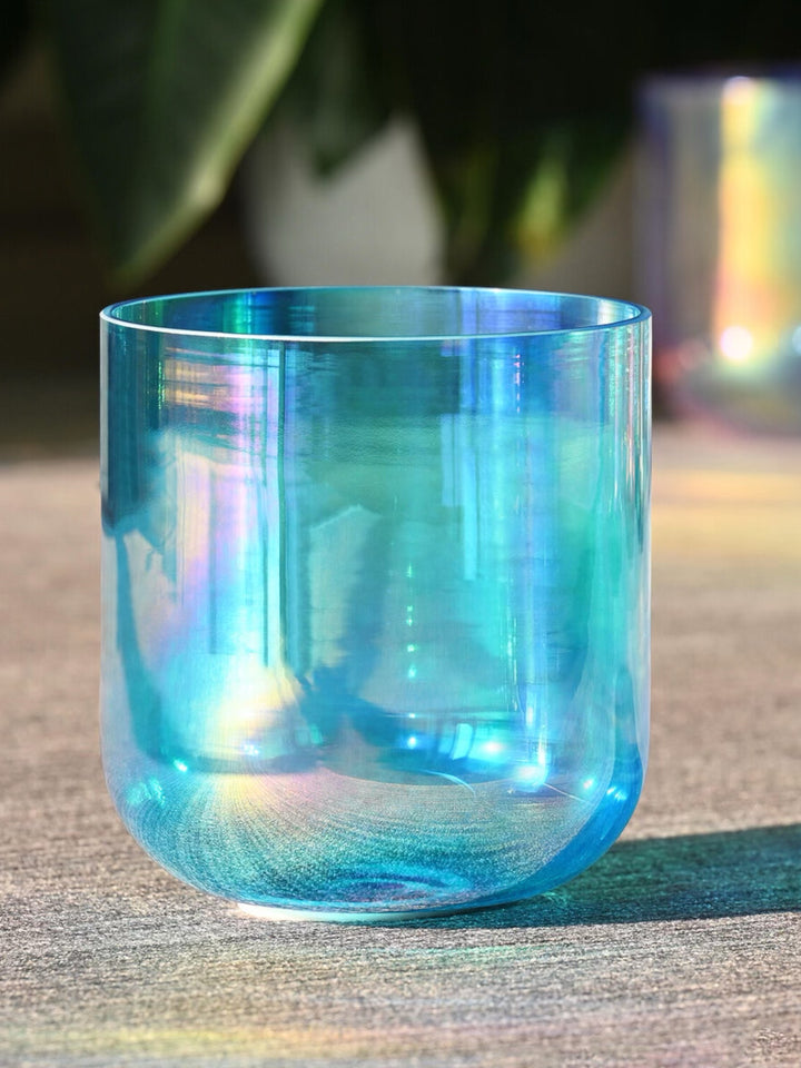 7.5 Inch Blue Clear Cosmic Quartz Crystal Singing Bowl (G Note) + FREE Bag and Mallet