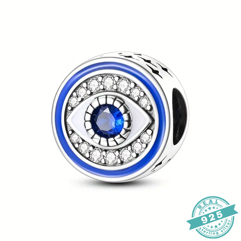 925 Sterling Silver With White & Blue Zircon Charms Collection (SS)