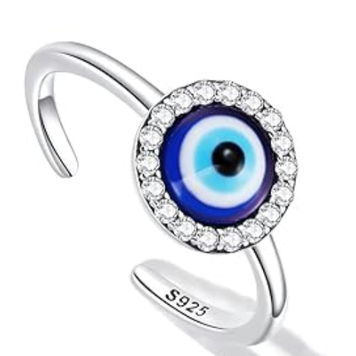 925 Sterling Silver Serene Eye Adjustable Women's Ring (SS)