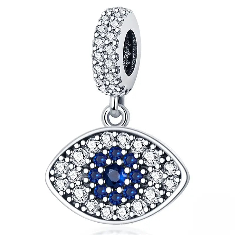 Silver-Plated White & Blue Zircon Charms Collection (SP)