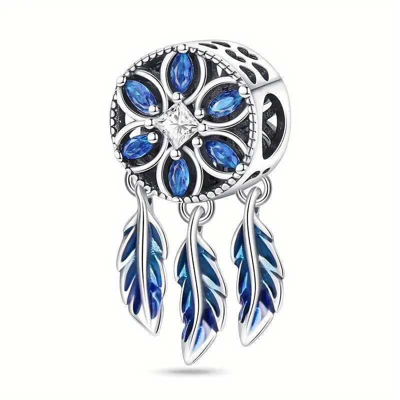 Silver-Plated White & Blue Zircon Charms Collection (SP)