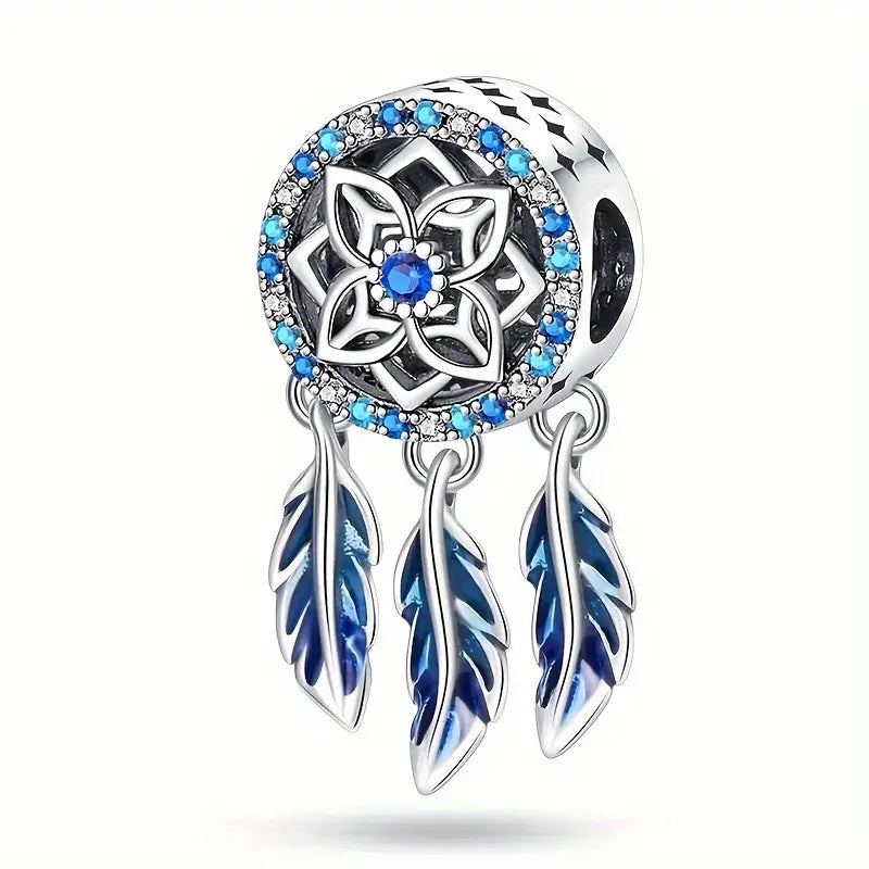 Silver-Plated White & Blue Zircon Charms Collection (SP)