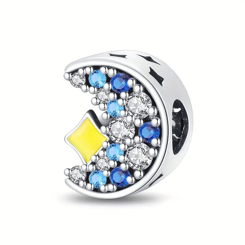 Silver-Plated White & Blue Zircon Charms Collection (SP)