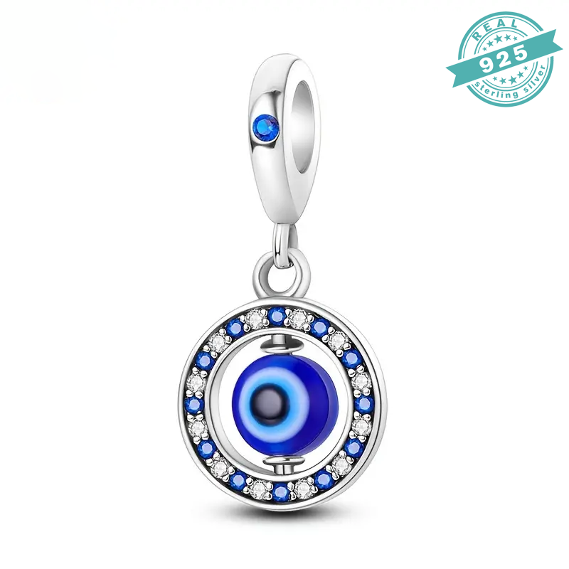 925 Sterling Silver With White & Blue Zircon Charms Collection (SS)