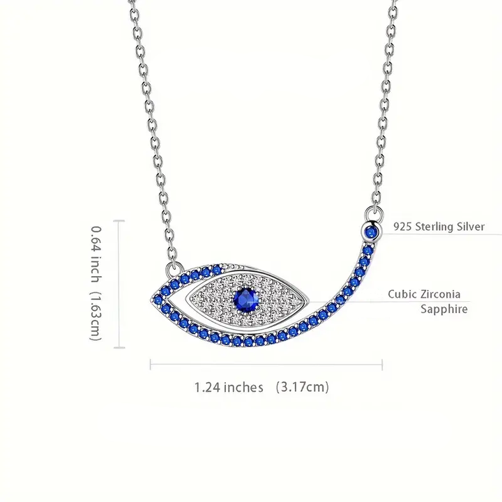 Sapphire Serenity Sterling Silver Evil Eye Necklace (SS)