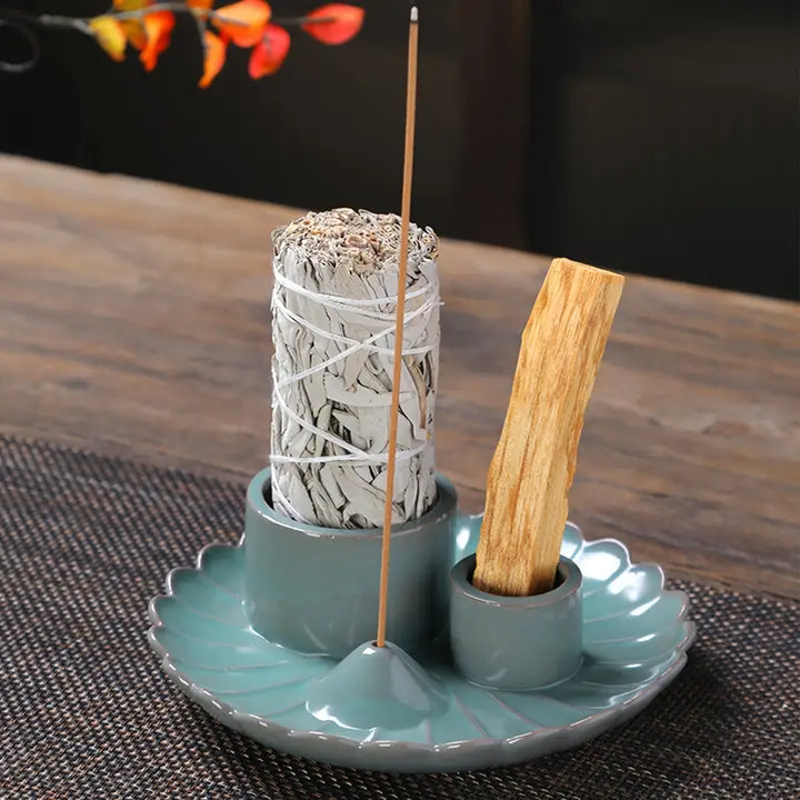 Harmony Haven 4-in-1 Ceramic Incense Burner Set