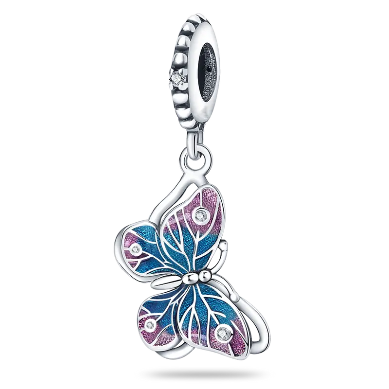 Silver-Plated White & Blue Zircon Charms Collection (SP)